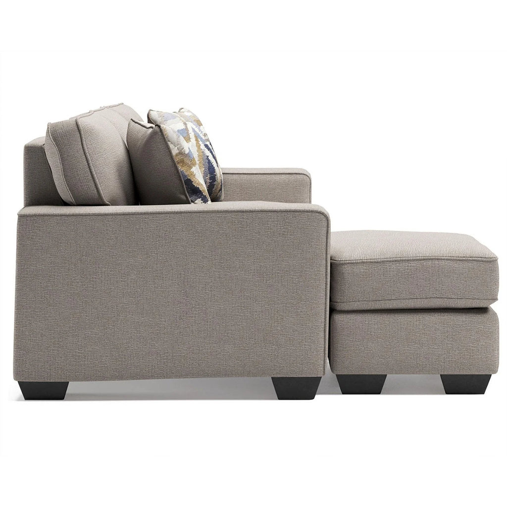Stone Light Gray Fabric & Wood Sofa Chaise Z385