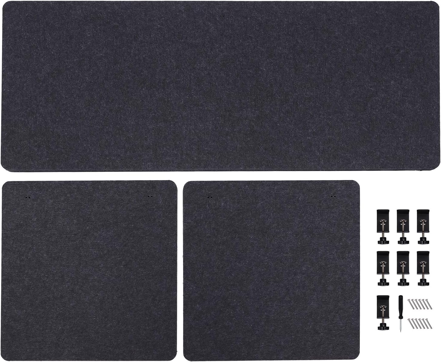 Dark Gray Acoustic Desk Privacy Panel, 59"L x 24"W V38311