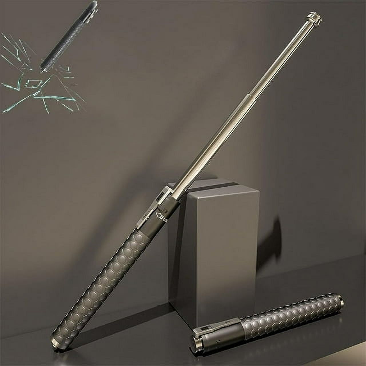 Enhanced Automatic Retractable Hiking Stick 3 Sections Trekking Poles with Sleeves and Tail Ropes Non-Slip Q8584