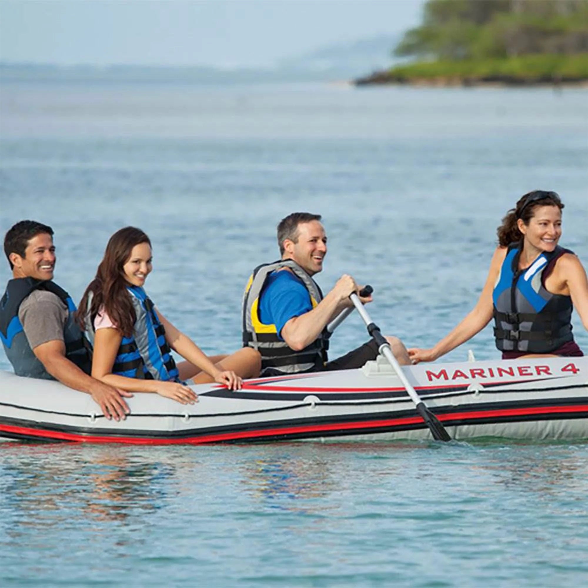 4 Person Inflatable Dinghy Boat with Pump and Oars Set K318