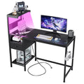 Black Reversible Gaming Desk with LED Lights & Power Outlets K369483