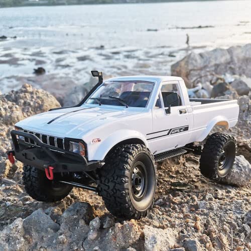 RC Crawler 4x4 Remote Control Rock Crawler Pickup Truck with Led Light, 2.4 Ghz 1/16 Scale All Terrain Car Brushed RTR V1286