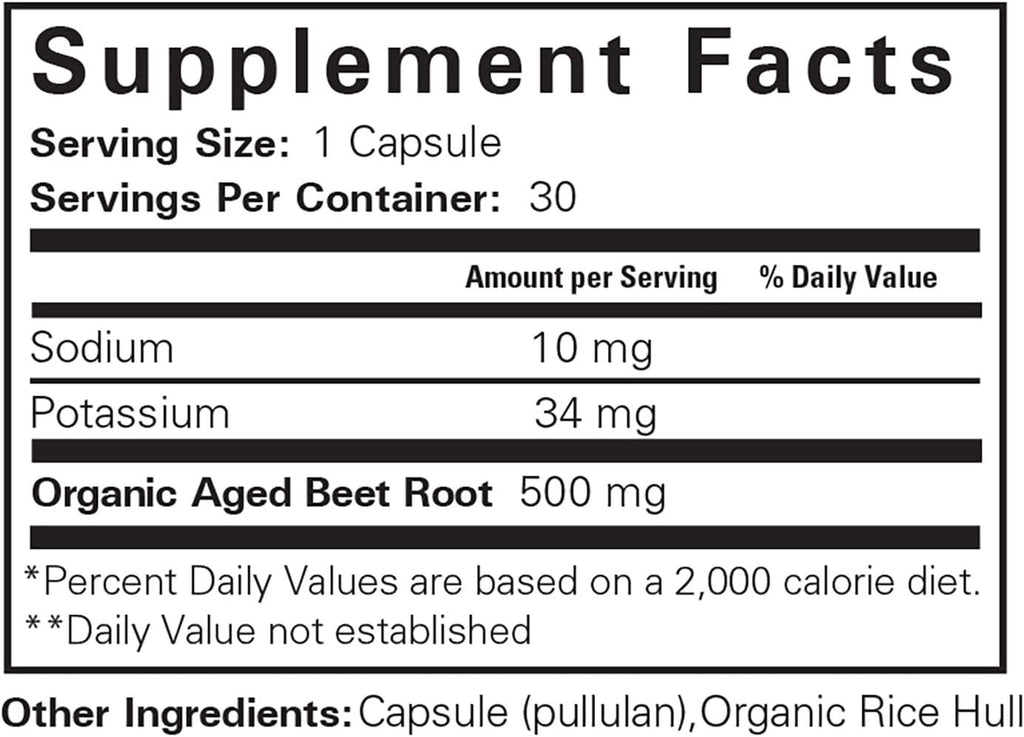Organic Beet Root Capsules - 30 Capsules A690