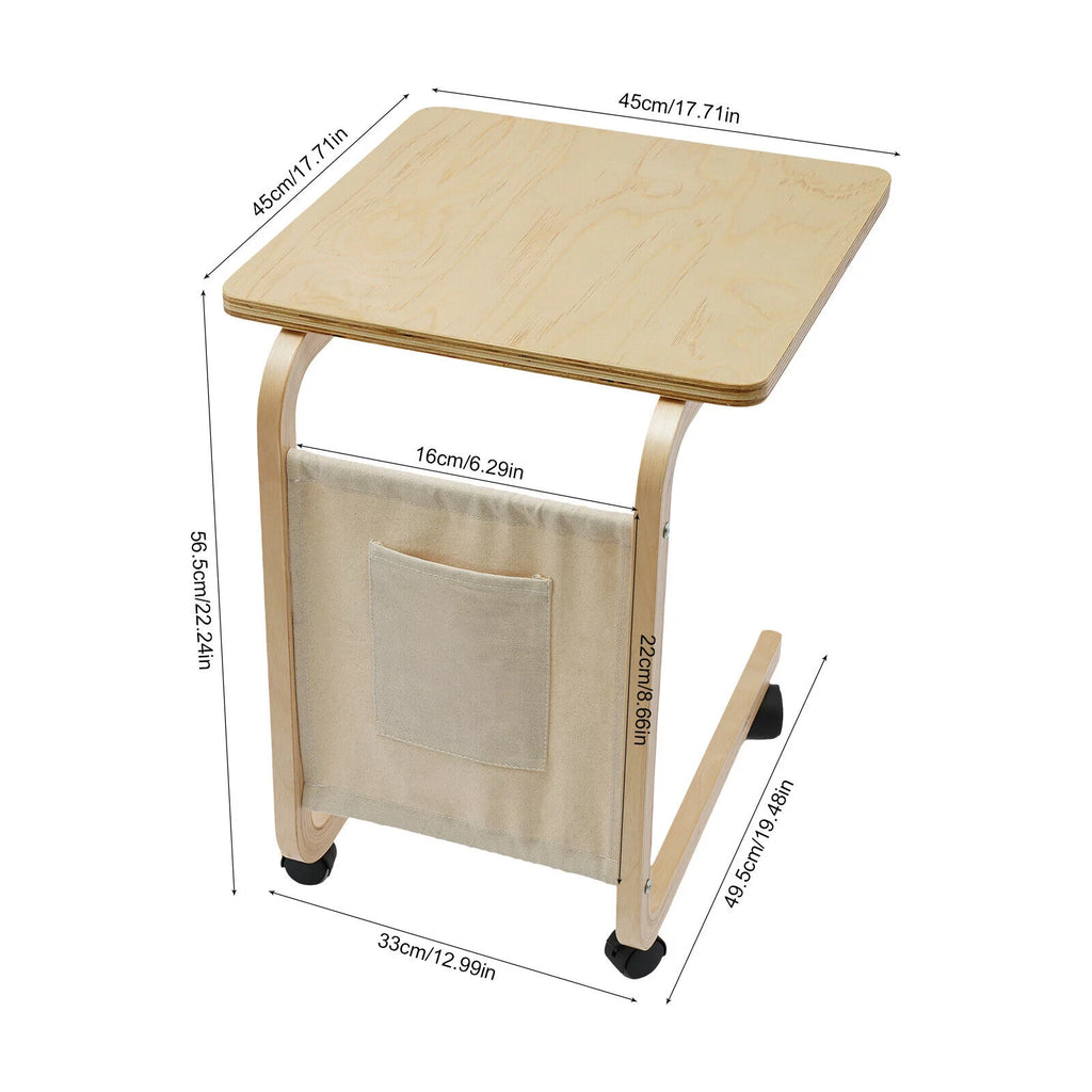 C-Shape Sofa Side Table Laptop Coffee End Table Rolling Table Desk Stand Cart N668