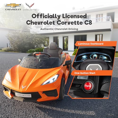 Chevrolet Corvette C8 12V Kids Electric Car Ride on Car with Remote Control U38626