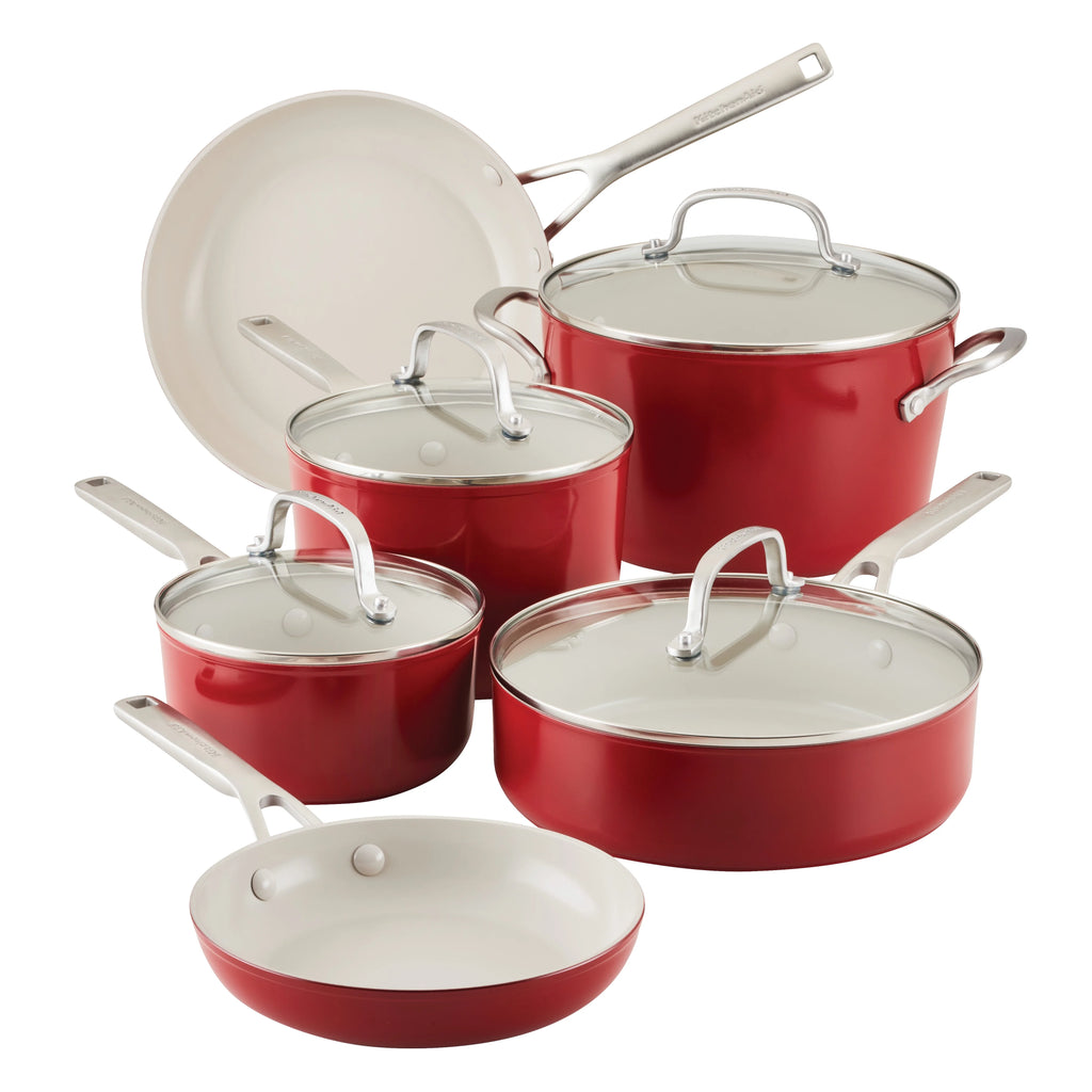 10 Piece Hard Anodized Ceramic Nonstick Cookware Set T7392