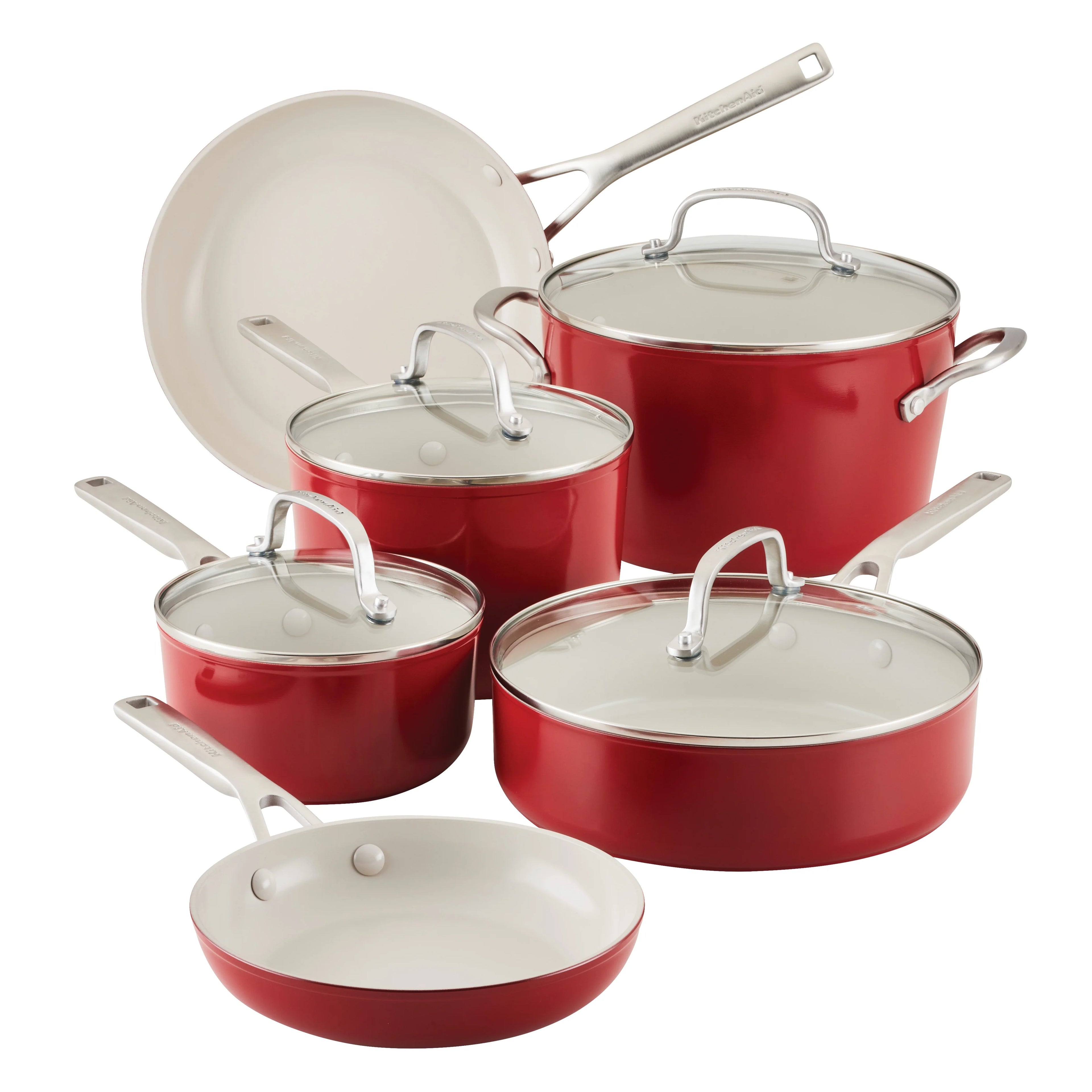 10 Piece Hard Anodized Ceramic Nonstick Cookware Set T7392