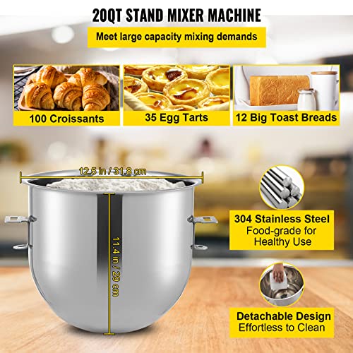 8.5Qt 450W Dual Rotating Dough Kneading Machine with Stainless Steel Bowl X92964