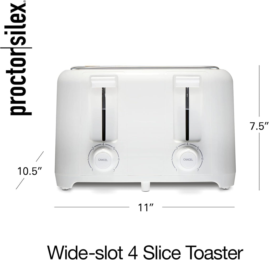 4 Slice Toaster with Extra Wide Slots, White A3486