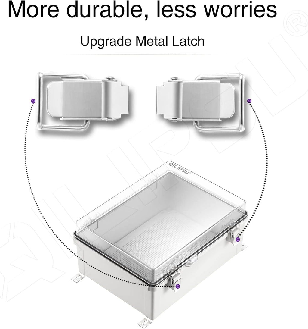 Grey ABS Plastic Junction Box IP67 Waterproof Dustproof Enclosure Pack of 2 E3337