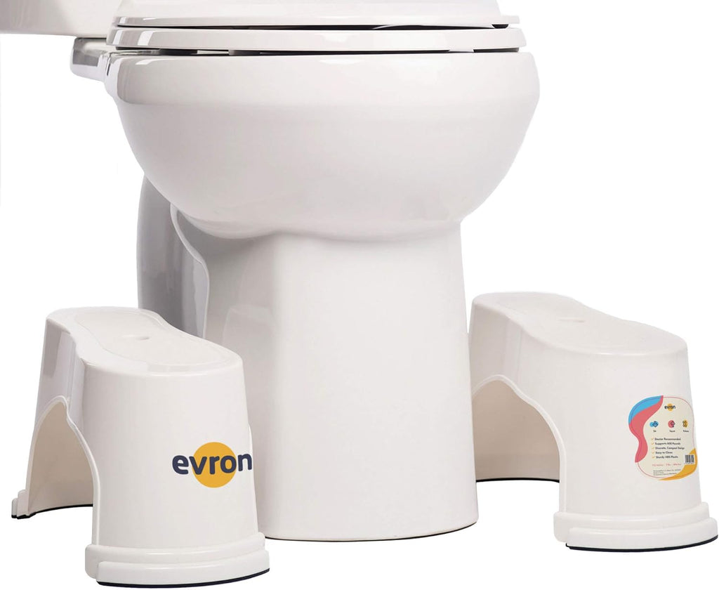 White 2 Pairs Plastic Toilet Stool C6829