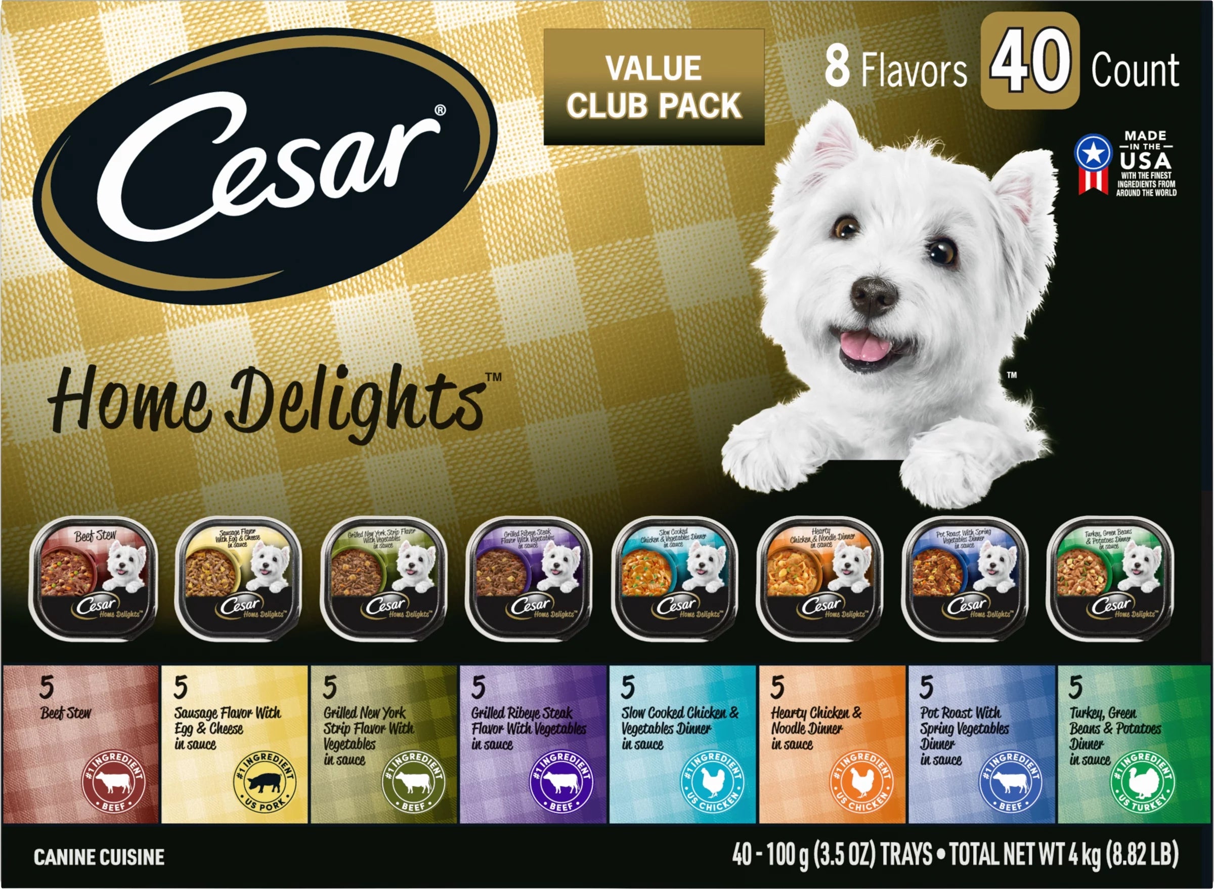 Cesar Wet Dog Food Variety Pack 40-Pack 3.5 oz W75761
