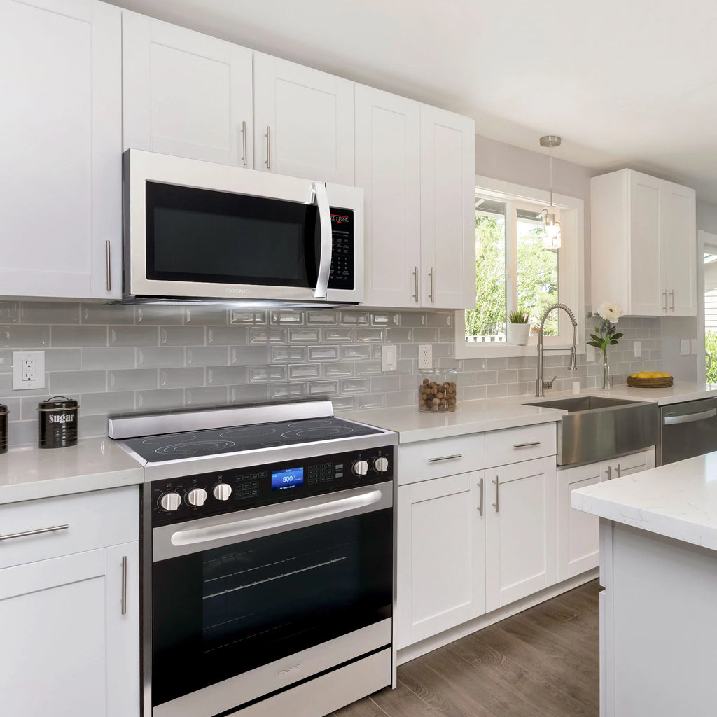 2 Piece Kitchen Appliance Package with 30" Over The Range Microwave & 30" Freestanding Electric Kitchen Stove U401