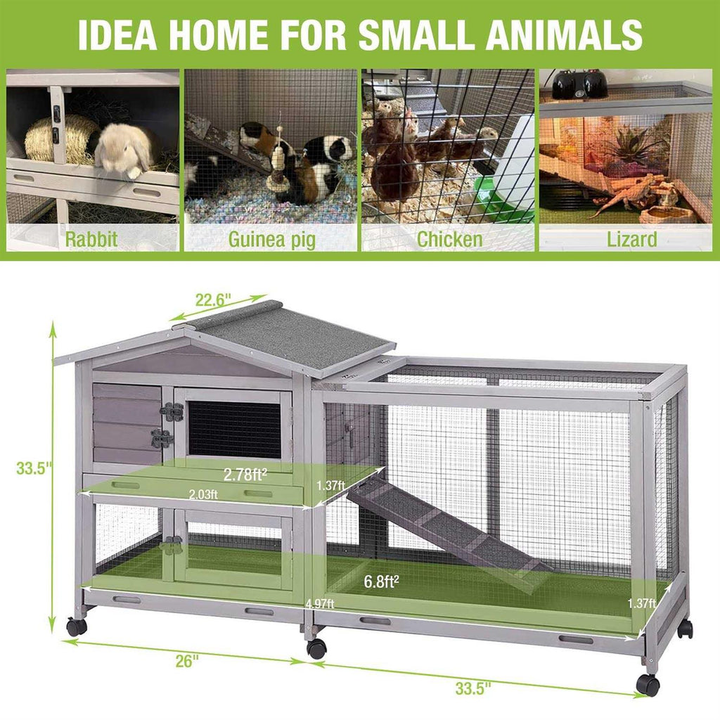 Large Guinea Pig Cage with Run on Wheels D63886