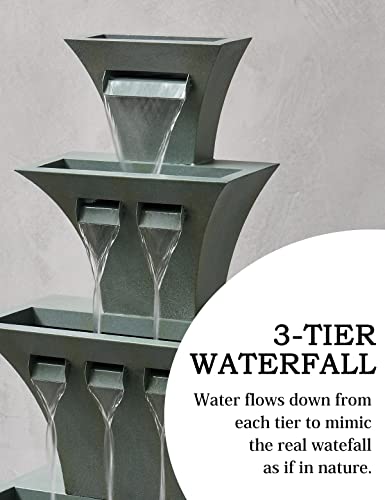 48" Tall Waterfall Fountain with LED Lights N77361