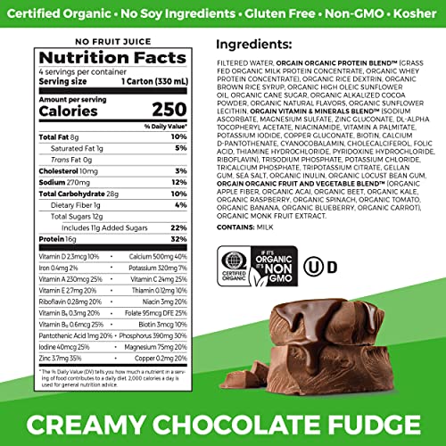 11 Fl Oz Pack of 12 Organic Whey Protein Shake U896151