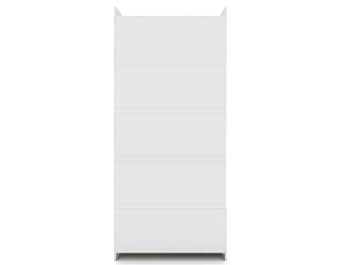 White 4 Drawer Freestanding Wardrobe Closet with Doors and Adjustable Shelves P591373
