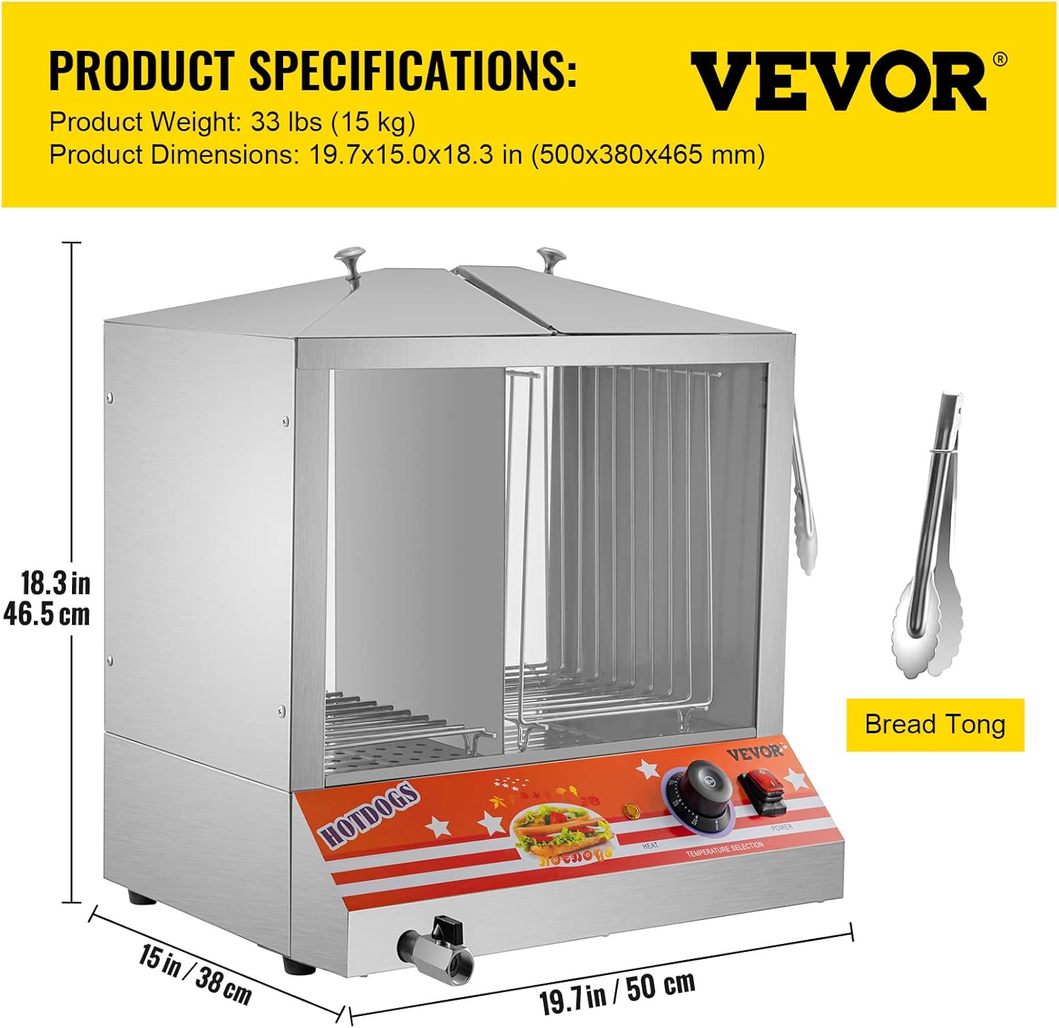 36L Stainless Steel Hot Dog Steamer I774