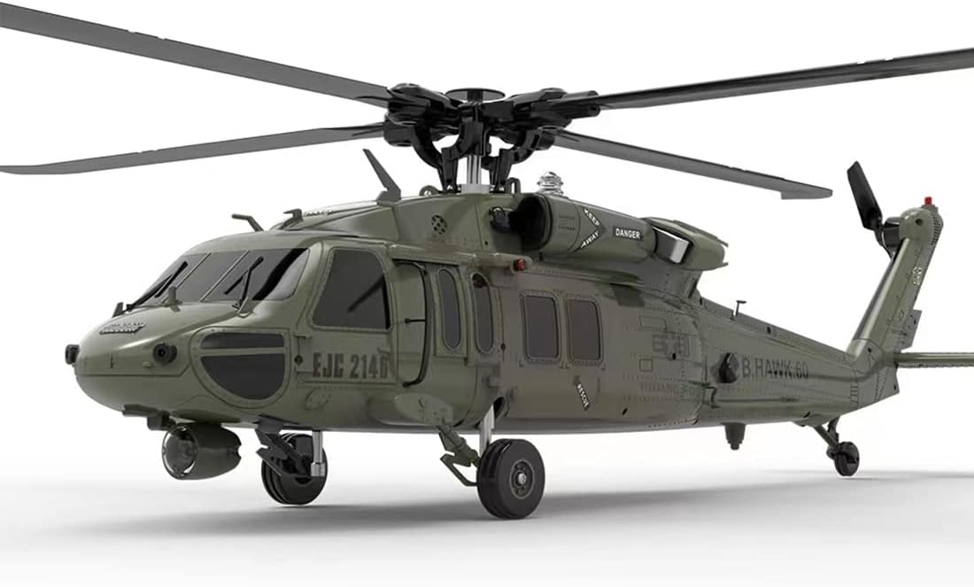 2.4G 6CH Brushless Direct Drive Remote Control Military Helicopter H393705