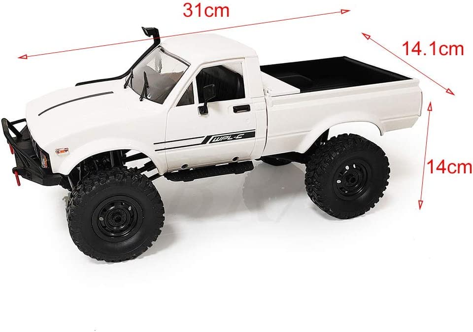 RC Crawler 4x4 Remote Control Rock Crawler Pickup Truck with Led Light, 2.4 Ghz 1/16 Scale All Terrain Car Brushed RTR V1286