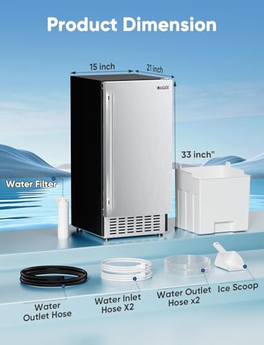 80Lbs/Day Commercial Under Counter Ice Maker Machine, Stainless Steel with 30LBS Ice Storage N630875