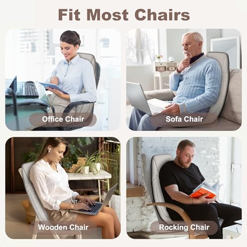 Beige Massage Chair Pad with Heat and Vibration Motors R270