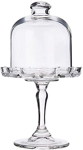 Mini Cake Stand Glass Cupcake Display Plate with Dome Cover Pedestal Dessert Stand Holder I560
