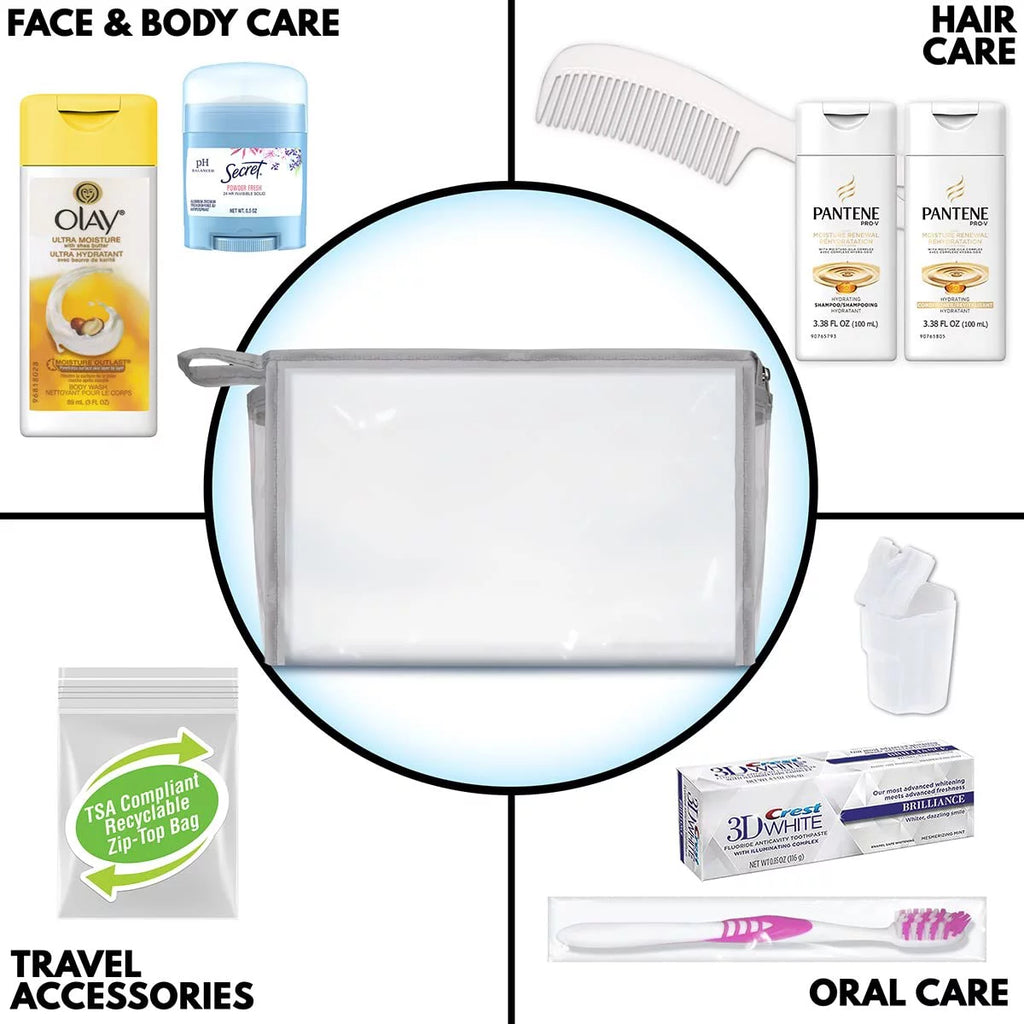 10-Piece Deluxe Kit with Travel Size TSA Compliant Essentials in Reusable Toiletry Bag Z753197
