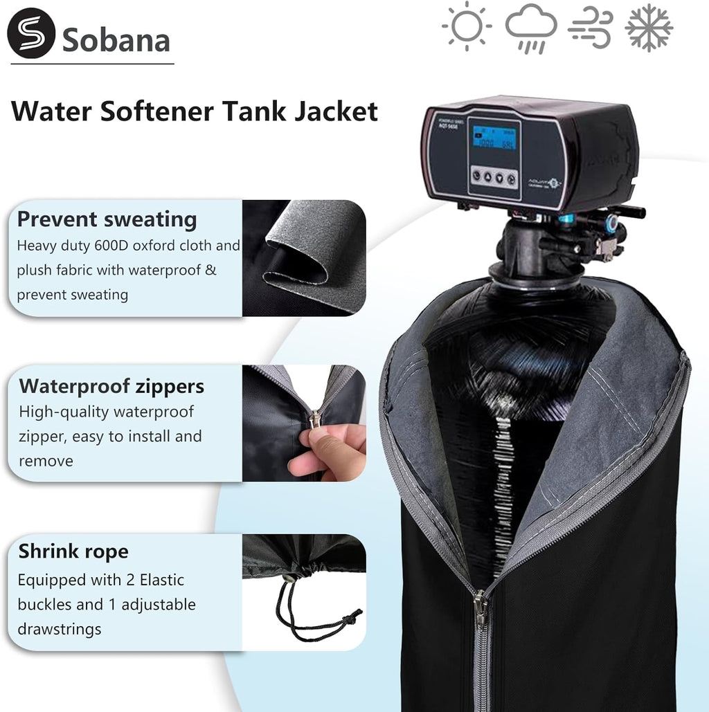 13x54 Black Insulated Water Softener Tank Cover N79696
