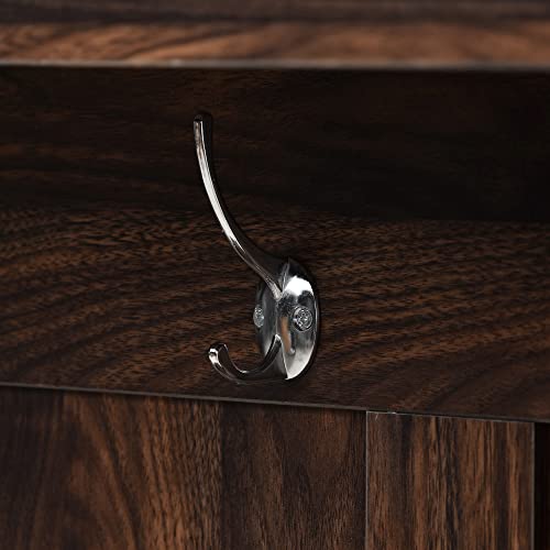 White Hall Tree with Storage Bench and 6 Hooks Z912