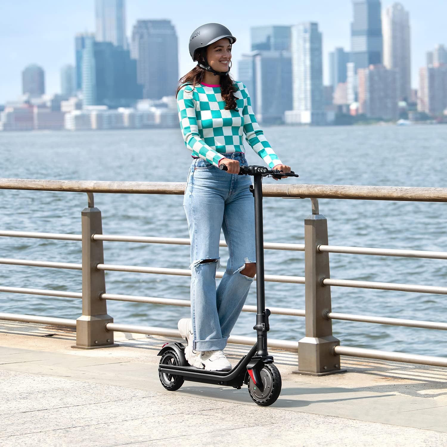 Electric Scooter, 15 miles per hour, 16 miles Max Range, 250-Watt Motor, Black Z6764