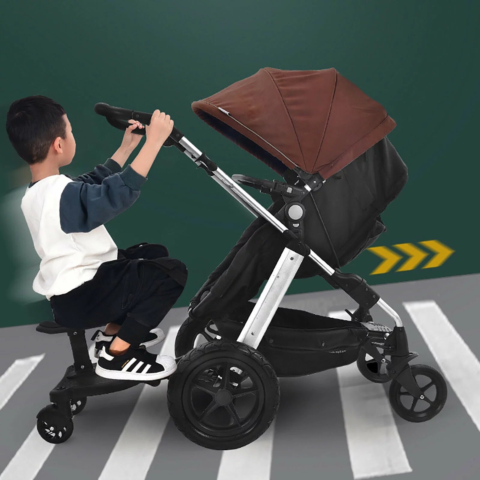 2-in-1 Stroller Ride Board with Detachable Seat and Standing Platform D604