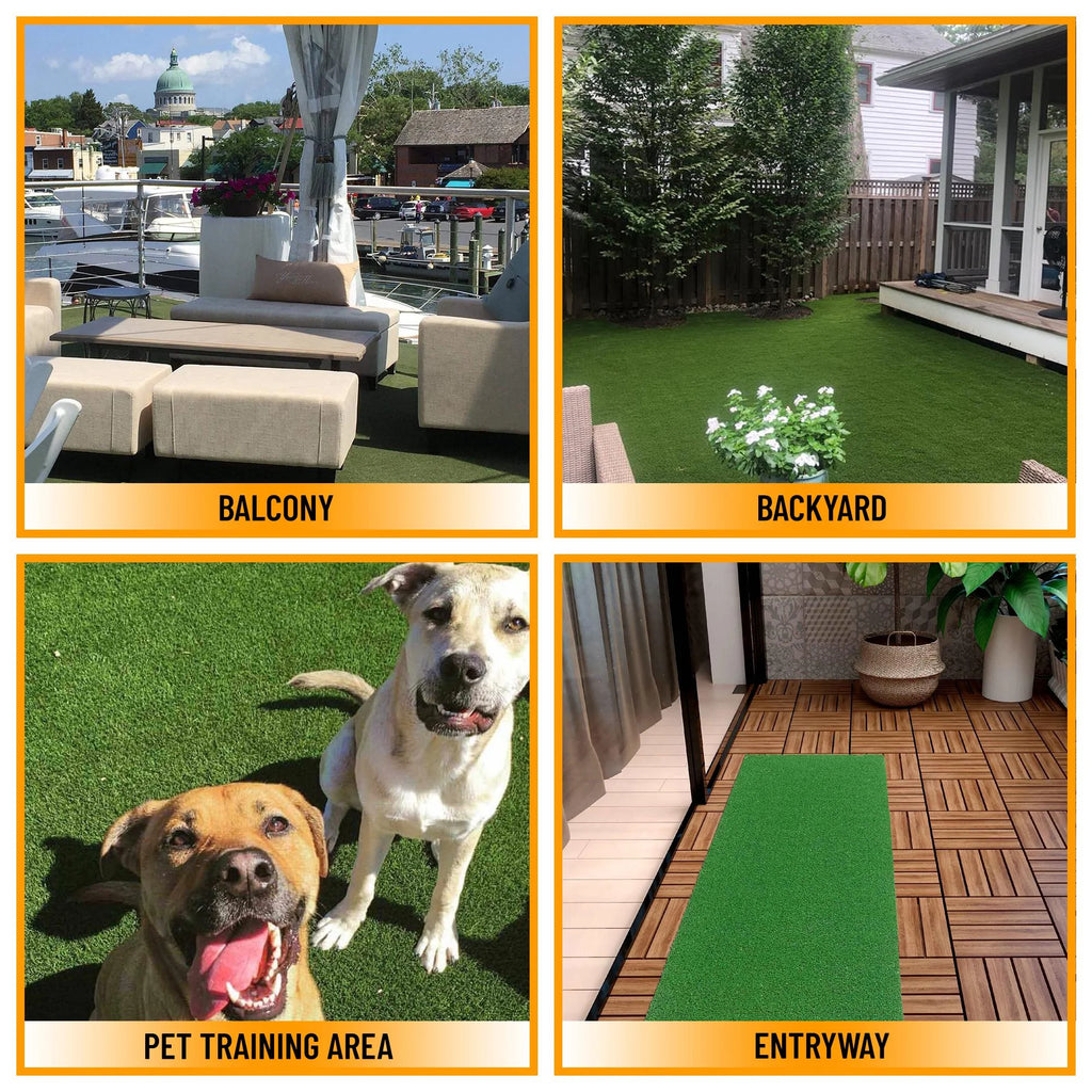 6'6" x 28' Green Artificial Turf Golf Hitting Mat M2654