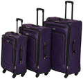 Purple 3-Piece Softside Luggage Set with Spinner Wheels (21/25/29) Z503
