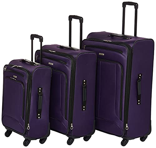 Purple 3-Piece Softside Luggage Set with Spinner Wheels (21/25/29) Z503