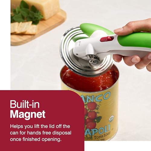 Red Manual Can Opener With Lid Lifter Magnet O669
