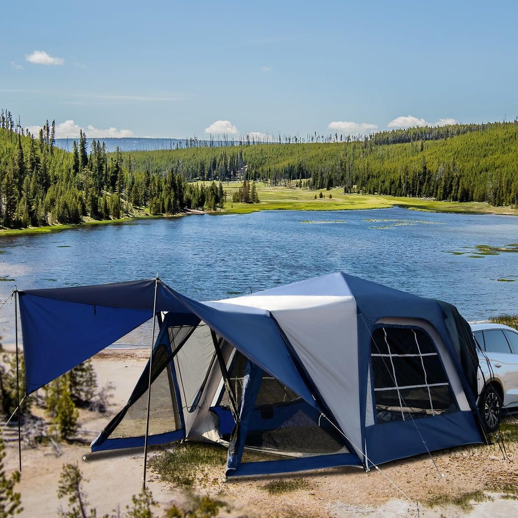 Waterproof Double Layer Car Tailgate Tent, 10' W X 10' L X 7.5' H X158402