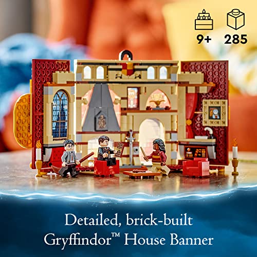 Lego Harry Potter Gryffindor House Banner Set 76409 With Building Elements, Toy, Wall Display, Fold Up Travel Toy, Collectible with 3 Minifigures G461