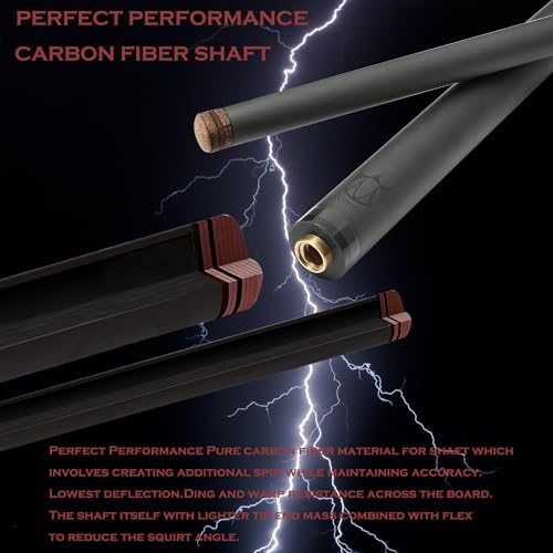 58" Carbon Fiber Pool Cue Stick Weight Adjustable 18OZ 20OZ P8426