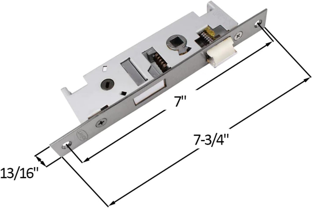Brushed Nickel Mortise Style Latch D4649