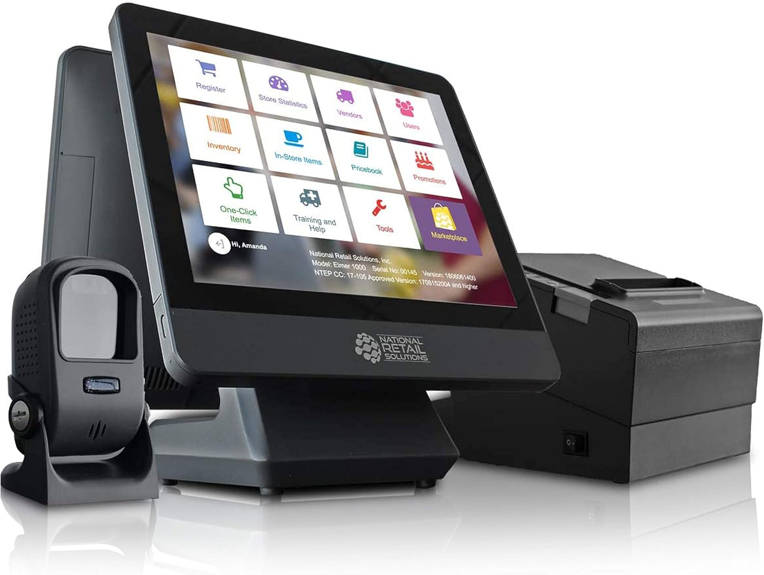 POS System Bundle with Touch Screen Monitor, Barcode Scanner & Thermal Receipt Printer I365342