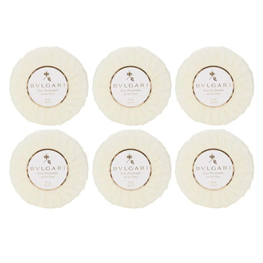 Set of 6 White Tea Pleated Soap 50g O8497