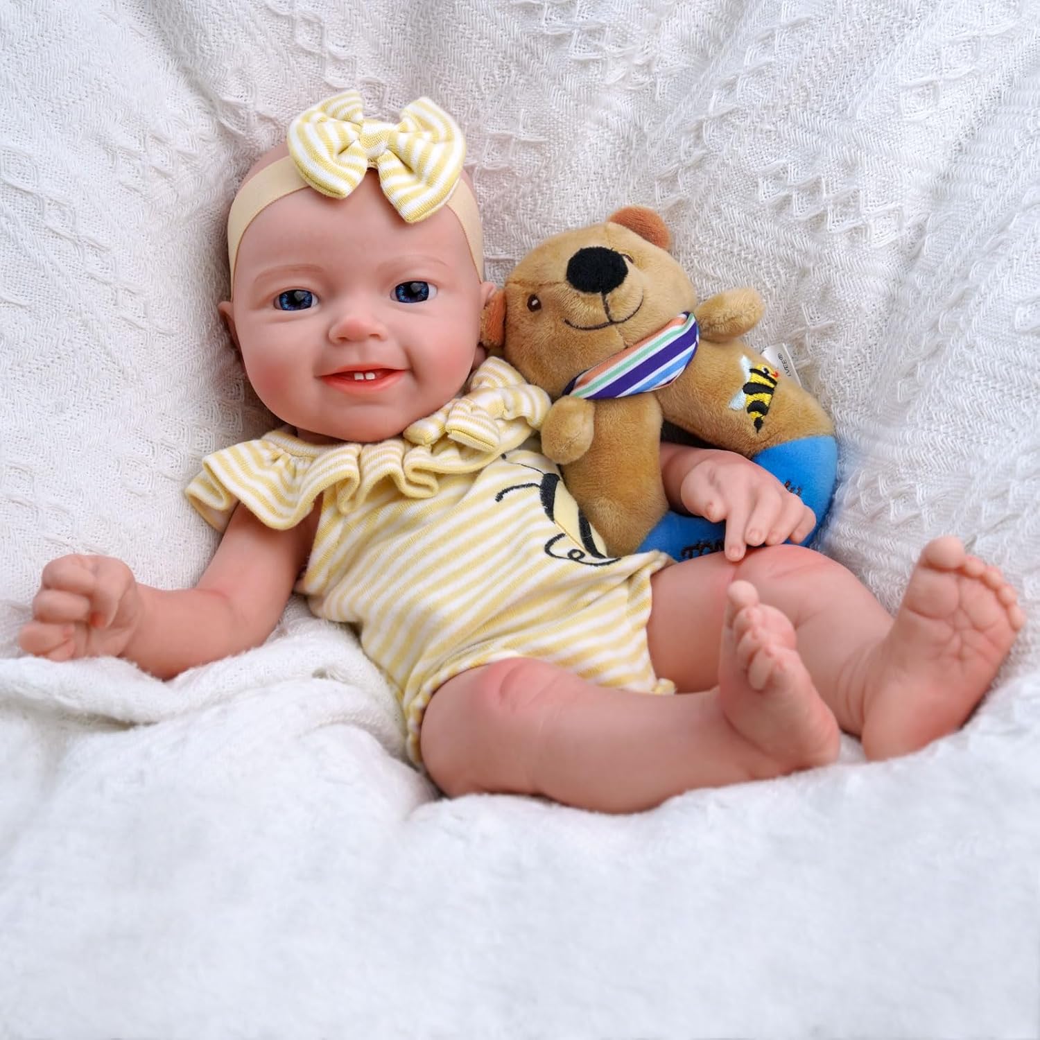 16-Inch Full Platinum Silicone Realistic Newborn Baby Dolls U962