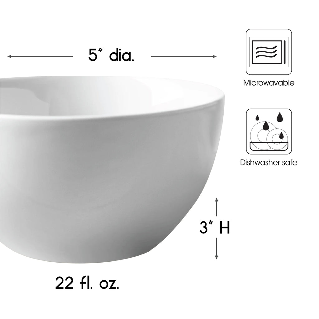 10 Pack White Ceramic 5.5" Cereal Bowls Set N93151