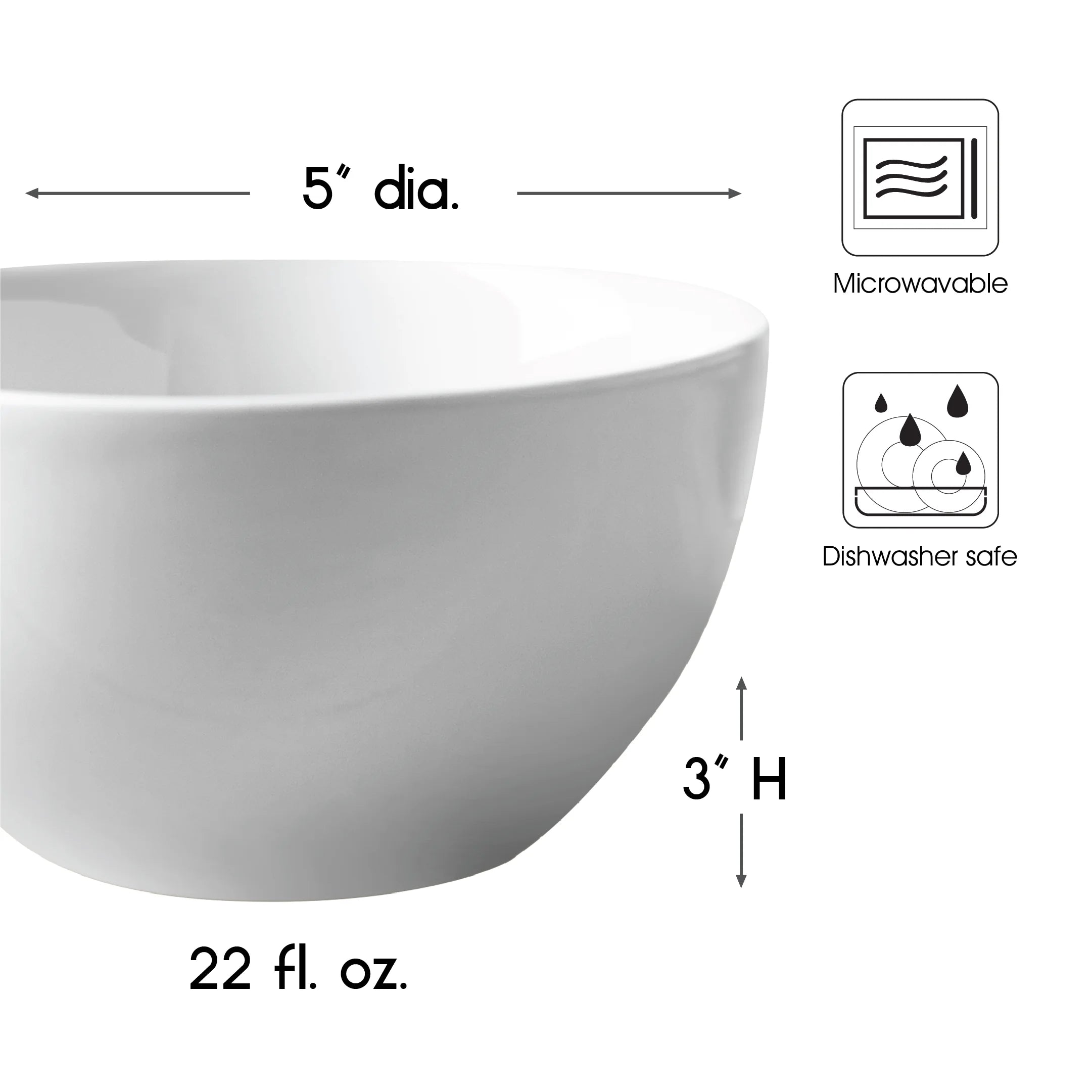 10 Pack White Ceramic 5.5" Cereal Bowls Set N93151