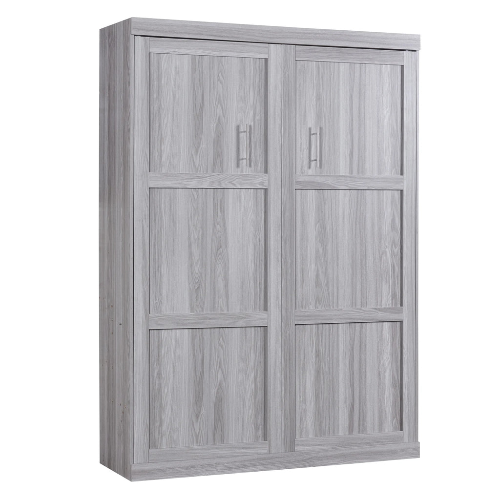 Gray Pine Wood Full Size Murphy Bed Z216575