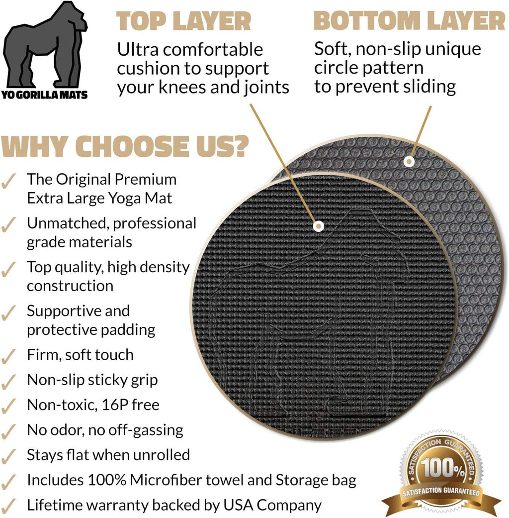 Large 6' x 4' x 8mm Non-Slip Yoga Mat N665