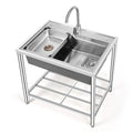 Stainless Steel Freestanding Single Bowl Sink with Faucet N823