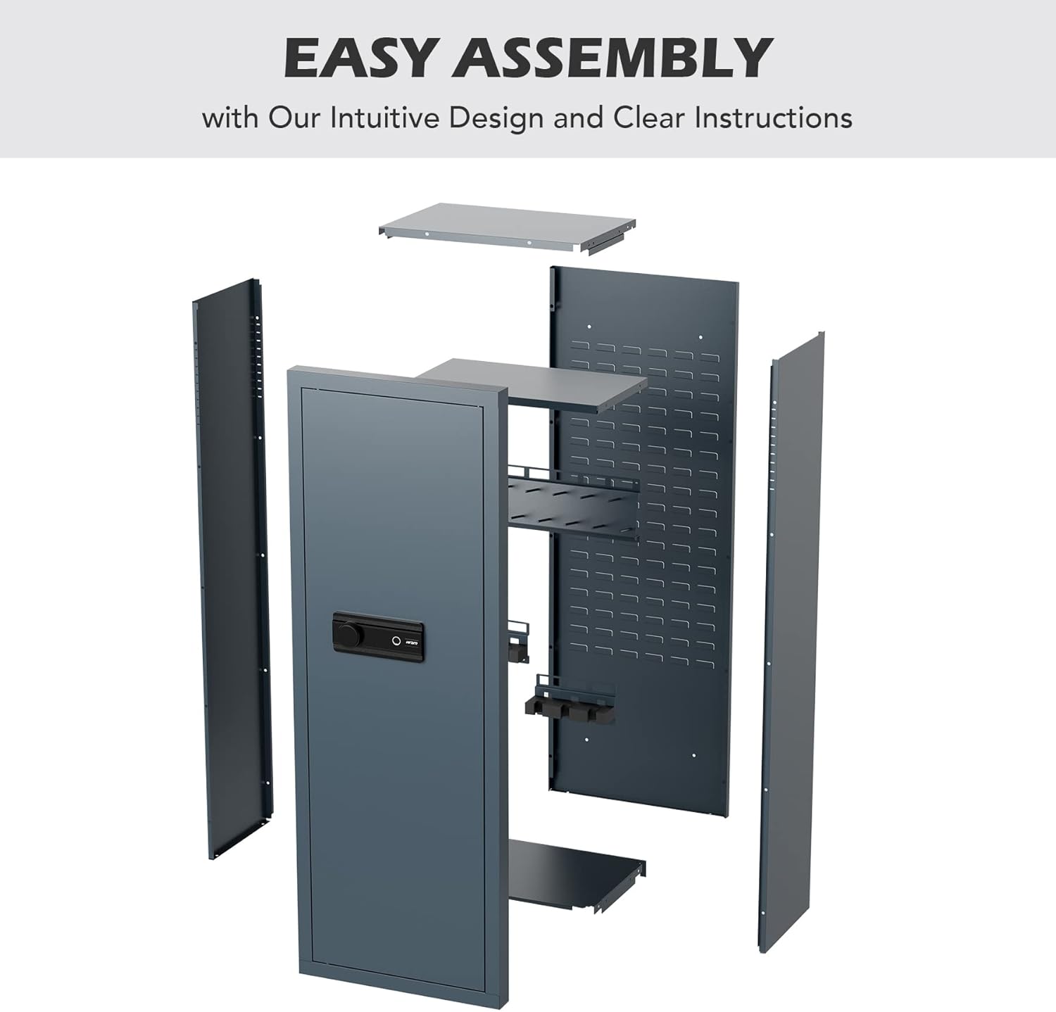 Large Gun Safe with Biometric Fingerprint Keypad Locks, 56*20*15 In W8284