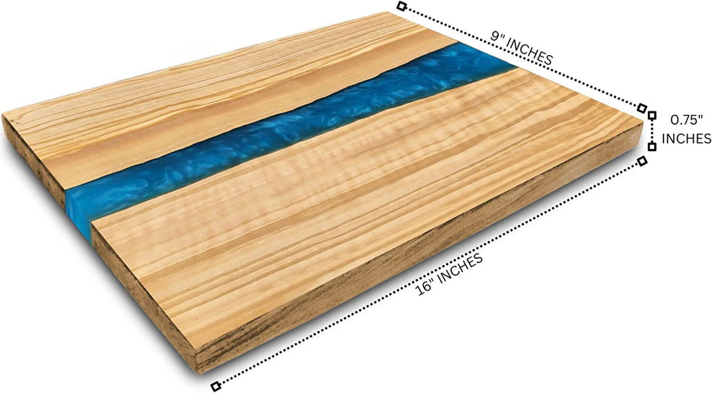 Olive Wood Cheese Board with Resin River V9501